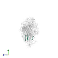 NADH-ubiquinone oxidoreductase chain 3 in PDB entry 5ldx, assembly 1, side view.