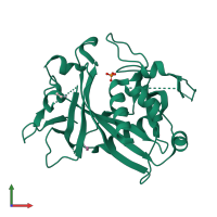 PDB entry 5lf8 coloured by chain, front view.