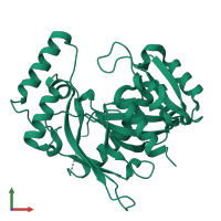 PDB entry 5lf9 coloured by chain, front view.