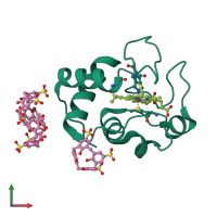Monomeric assembly 1 of PDB entry 5lft coloured by chemically distinct molecules, front view.