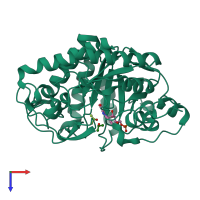 PDB entry 5lgz coloured by chain, top view.