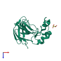 PDB entry 5lh0 coloured by chain, top view.
