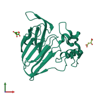 PDB entry 5lh6 coloured by chain, front view.