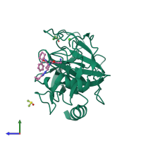 PDB entry 5lh8 coloured by chain, side view.