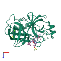 PDB entry 5lh8 coloured by chain, top view.