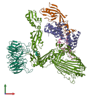 PDB entry 5ljo coloured by chain, front view.