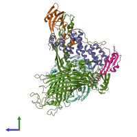 PDB entry 5ljo coloured by chain, side view.