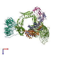 PDB entry 5ljo coloured by chain, top view.