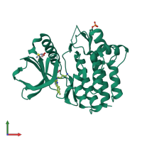 PDB entry 5lma coloured by chain, front view.