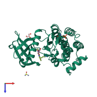 PDB entry 5lma coloured by chain, top view.