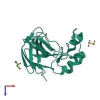 PDB entry 5lmh coloured by chain, top view.
