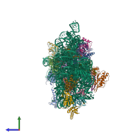 PDB entry 5lmn coloured by chain, side view.