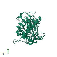 3-phosphoinositide-dependent protein kinase 1 in PDB entry 5lvl, assembly 1, side view.