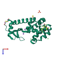 PDB entry 5lwo coloured by chain, top view.