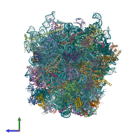 PDB entry 5lzx coloured by chain, side view.