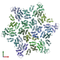 PDB entry 5mcx coloured by chain, front view.