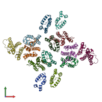 PDB entry 5md4 coloured by chain, front view.