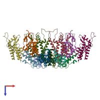 PDB entry 5md4 coloured by chain, top view.