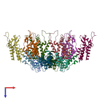 PDB entry 5md6 coloured by chain, top view.