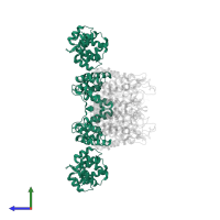 Gag protein in PDB entry 5mdb, assembly 1, side view.