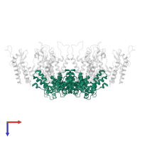 Gag protein in PDB entry 5mdb, assembly 1, top view.