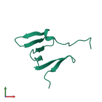 Monomeric assembly 1 of PDB entry 5mfy coloured by chemically distinct molecules, front view.