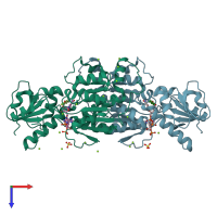 PDB entry 5mh5 coloured by chain, top view.