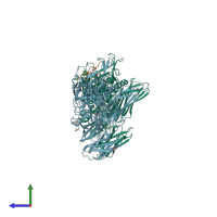 PDB entry 5mhm coloured by chain, side view.