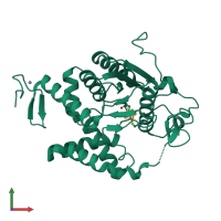 PDB entry 5mkp coloured by chain, front view.