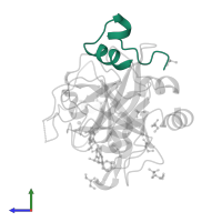 Thrombin light chain in PDB entry 5mm6, assembly 1, side view.