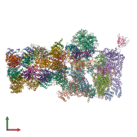 Hetero 48-meric assembly 1 of PDB entry 5mpc coloured by chemically distinct molecules, front view.