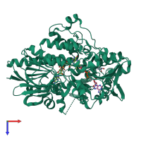 PDB entry 5mq6 coloured by chain, top view.