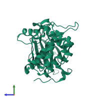 3-phosphoinositide-dependent protein kinase 1 in PDB entry 5mrd, assembly 1, side view.