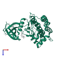 3-phosphoinositide-dependent protein kinase 1 in PDB entry 5mrd, assembly 1, top view.