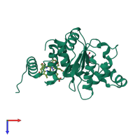 PDB entry 5n0g coloured by chain, top view.