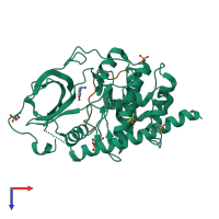 PDB entry 5n1m coloured by chain, top view.