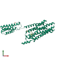 PDB entry 5n2s coloured by chain, front view.