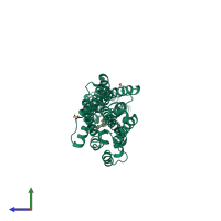 PDB entry 5n2s coloured by chain, side view.