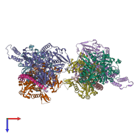 PDB entry 5nbn coloured by chain, top view.