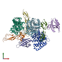 PDB entry 5nbq coloured by chain, front view.