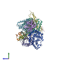 PDB entry 5nbq coloured by chain, side view.