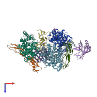 PDB entry 5nbq coloured by chain, top view.