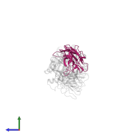 Ig-like domain-containing protein in PDB entry 5nht, assembly 1, side view.