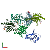 PDB entry 5njk coloured by chain, front view.