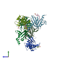 PDB entry 5njk coloured by chain, side view.