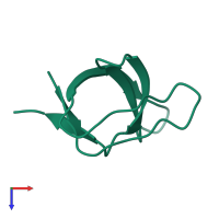 Monomeric assembly 1 of PDB entry 5np3 coloured by chemically distinct molecules, top view.