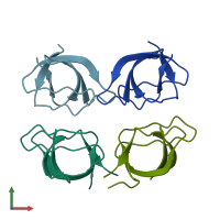 PDB entry 5np3 coloured by chain, front view.