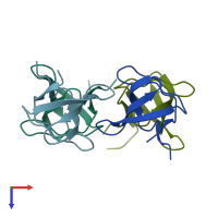 PDB entry 5np3 coloured by chain, top view.