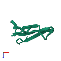 PDB entry 5npn coloured by chain, ensemble of 20 models, top view.