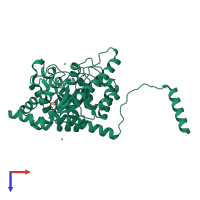 PDB entry 5nrz coloured by chain, top view.